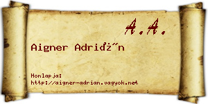 Aigner Adrián névjegykártya
